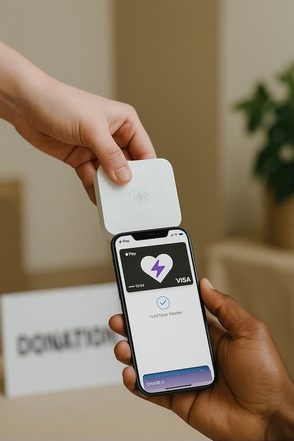 iPad running DonateZap app